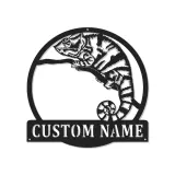 Cartel de metal LED personalizado de camaleón, regalo único para amantes de los reptiles, decoración de dormitorio o salón