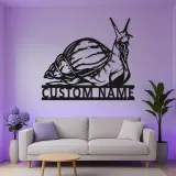 Custom Snail Metal Wall Art | LED Backlit Garden Sign | Personalized Patio Decor | Nature Lover Gift