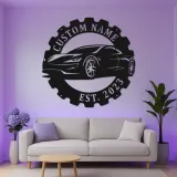 Personalized Car LED Sign | Custom Metal Wall Art for Garage | Sports Car Enthusiast Gift | Man Cave Decor