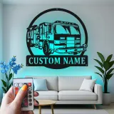 Personalized Firefighter LED Sign | Custom Metal Wall Art | Fire Station Decor | Gift for American Hero