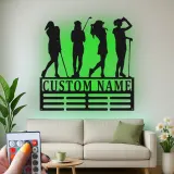 Custom Women's Golf Sign with LED | Personalized Metal Wall Art for Her | Golf Team Gift & Clubhouse Decor