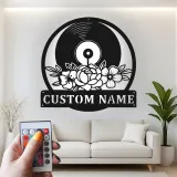 Cartel de metal LED de disco de vinilo personalizado para amantes de la música, regalo para estudio en casa 1