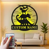Insegna in metallo LED a forma di dinosauro personalizzata, regalo per decorare la stanza dei bambini per amanti dei dinosauri