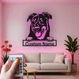 Insegna in metallo LED personalizzata per cani - Regalo per amanti dei cani, decorazione per soggiorno o ingresso