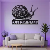 Custom Snail LED Metal Sign | Personalized Gardener Gift | Realistic Patio Wall Art | Outdoor Nature Decor