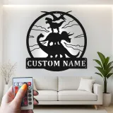 Insegna in metallo LED a forma di dinosauro personalizzata, regalo per decorare la stanza dei bambini per amanti dei dinosauri