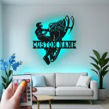 Custom Snowmobile Metal Sign | Personalized LED Wall Art for Man Cave | Extreme Winter Sports Rider Gift