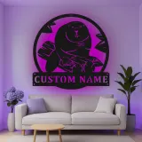 Personalisiertes LED-beleuchtetes Biber-Metallschild - Geschenk für Naturliebhaber, Hütten-Dekor