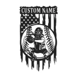Insegna in metallo personalizzata con luce LED per catcher di baseball - Regalo personalizzato per appassionati di baseball e decorazione per stanze sportive