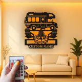 Personalisierte LED-Beleuchtung Metall-Wandkunst für Wohnmobile – Geschenk für Camper und Outdoor-Abenteuer