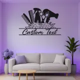 Insegna su misura per hair stylist | Arte murale LED in metallo per saloni | Decorazione personalizzata per beauty studio | Regalo per parrucchiere