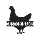 Cartel de metal LED Pollo Personalizado Regalo de Granja Decoración de Cocina o Jardín