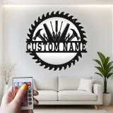 Custom Workshop Tools Led Light Metal Wall Art Personalized Gift for Handyman Garage Decor for Tool Lovers
