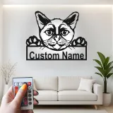 Insegna in metallo personalizzata con luce LED per gatti - Regalo per amanti dei gatti, decorazione per soggiorno o camera da letto 2