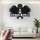 Personalized Pickleball LED Metal Sign | Custom Name Wall Art | Game Room Decor & Sports Bar Signage Gift for Player