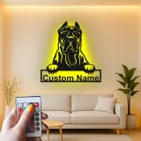 Custom Cane Corso Led Light Metal Wall Art Personalized Dog Lover Gift Living Room Pet Decor