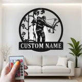 Insegna in metallo LED personalizzata per cacciatori di archi - Regalo per appassionati di tiro con l'arco - Decorazione per man cave 2