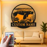 Custom Manatee LED Metal Wall Art | Personalized Nautical Decor | Florida Ocean Lover Gift Sign
