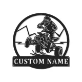 Custom ATV Rider Led Light Metal Wall Art Off-Road Enthusiast Gift Garage or Man Cave Decor