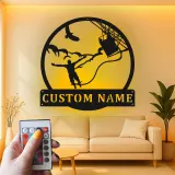 Custom Bungee Jumping Led Light Metal Wall Art Adventure Gift for Thrill Seekers Unique Man Cave Decor
