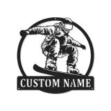 Personalisierte Snowboarder-Leuchtschilder | Personalisiertes Metallschild | Teenagerzimmer Dekor & Wintersport Geschenk