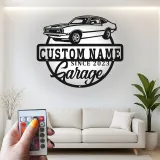 Insegna in metallo LED personalizzata per auto classiche regalo per appassionati di auto decorazione per garage