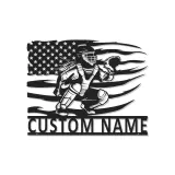 Insegna in metallo personalizzata con luce LED per catcher di baseball - Regalo personalizzato per appassionati di baseball e decorazione per stanze sportive 1