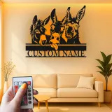 Insegna in metallo LED Donkey Trio Personalizzata Regalo per Fattoria Decorazione Soggiorno Rustico