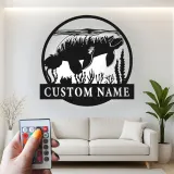Arte mural de metal de manatí con LED | Cartel de nombre de vaca marina personalizado | Decoración náutica para casa de playa | Regalo de manatí de Florida