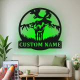 Cartel de metal personalizado de alce | Decoración mural de fauna salvaje con luces LED | Decoración rústica para cabaña y regalo para cazadores
