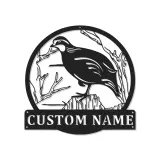 Cartel de metal LED personalizado de codorniz, regalo personalizado para amantes de la naturaleza, decoración de cabaña rústica