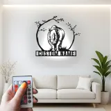 Rhinoceros LED Metal Wall Art | Custom Name Safari Sign | Modern Wildlife Decor for Home & Office