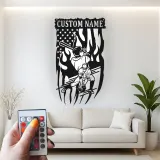 Custom Baseball Player Led Light Metal Wall Art Sports Fan Gift Game Room Decor for Baseball Lovers
