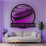 Décoration murale en métal personnalisée avec éclairage LED de cargo