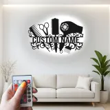 Personalized Salon Sign | Custom Hair Stylist LED Decor | Metal Wall Art for Hairdresser | Light Up Beauty Shop Nameplate