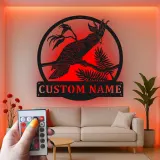 Cartel de metal personalizado de Cockatoo con luz LED Regalo para amante de aves Decoración de sala de estar o patio