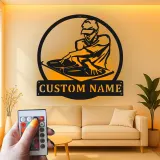 Custom DJ Turntable Led Light Metal Wall Art Personalized Music Lover Gift Game Room or Studio Decor