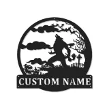 Décoration murale en métal personnalisée avec silhouette de loup-garou, lumière LED, cadeau d'Halloween pour les fans d'horreur, décoration d'intérieur effrayante