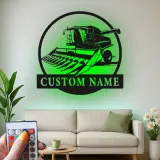Custom Combine Harvester Led Light Metal Wall Art Farmer Gift Rustic Farmhouse Decor 1