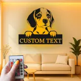 Custom Beagle Led Light Metal Wall Art Personalized Dog Lover Gift Living Room Pet Decor 4