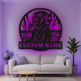 Personalisierte Labrador Retriever LED-beleuchtete Metall-Wandkunst – Geschenk für Hundeliebhaber