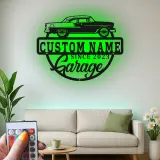 Custom Classic Car Led Light Metal Wall Art Personalized Garage Gift for Him Man Cave Decor 6