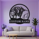 Opossum LED Metallschild | Personalisierte Wildtier-Dekoration aus Virginia | Geschenk für Naturfreunde | Rustikales Cabin-Dekor