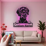Cartel de metal LED personalizado de raza de perro, regalo para amantes de mascotas, decoración para sala de estar o entrada