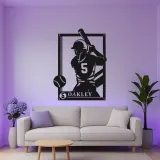 Enseigne LED personnalisée pour joueuse de softball | Décoration murale en métal avec prénom | Cadeau pour athlète