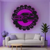 Custom Muscle Car Led Light Metal Wall Art Personalized Gift for Car Enthusiasts Garage or Man Cave Decor 2