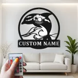 Cartel de metal LED personalizado de delfín al atardecer, regalo para amantes de la playa, decoración temática oceánica para el salón