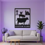 Custom Farm Animals LED Sign | Personalized Metal Wall Art | Rustic Country Decor for Farmer | Barn & Home Accent