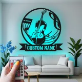 Insegna in metallo LED a forma di violino personalizzata, regalo per musicisti, decorazione per stanza musicale per amanti della musica