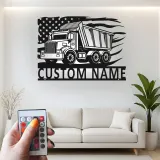 Insegna in metallo LED personalizzata a tema camion ribaltabile regalo per appassionati di camion decorazione per garage o man cave 9